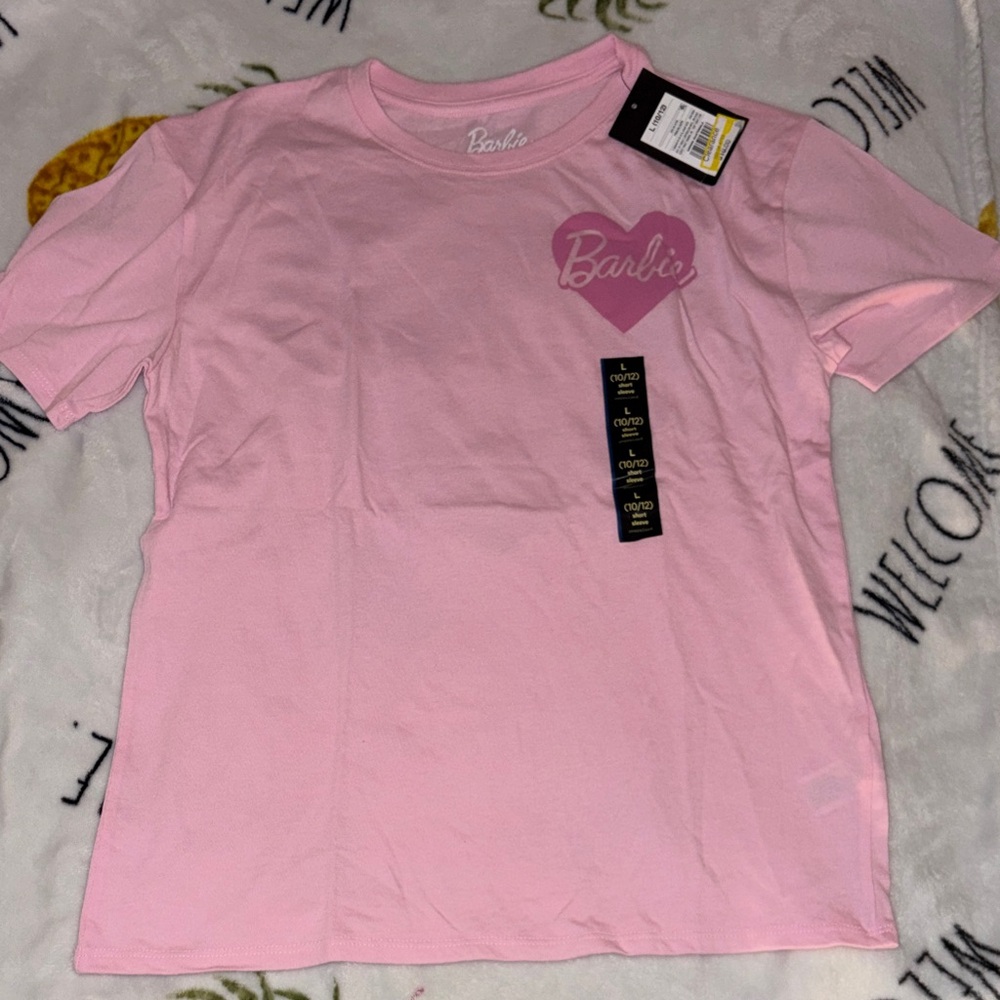 Barbie Light Pink Heart Logo Short Sleeve Tee 10/12